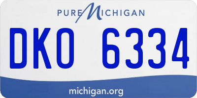 MI license plate DKO6334