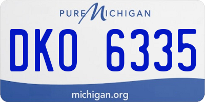 MI license plate DKO6335