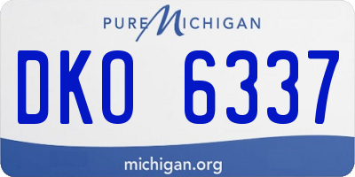 MI license plate DKO6337