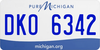 MI license plate DKO6342