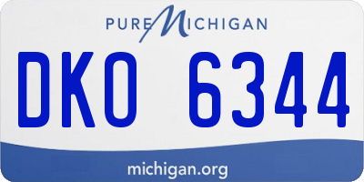 MI license plate DKO6344