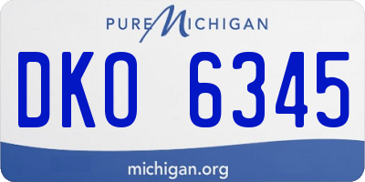 MI license plate DKO6345