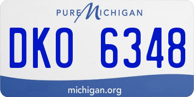 MI license plate DKO6348