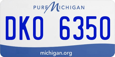 MI license plate DKO6350
