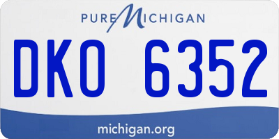 MI license plate DKO6352