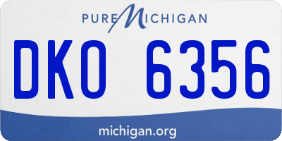 MI license plate DKO6356
