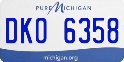 MI license plate DKO6358