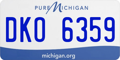 MI license plate DKO6359