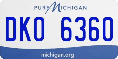 MI license plate DKO6360