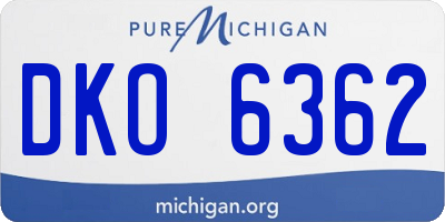 MI license plate DKO6362