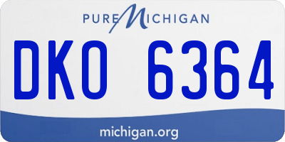 MI license plate DKO6364