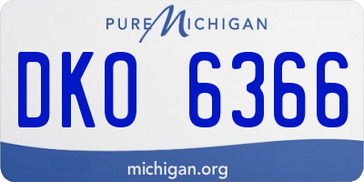 MI license plate DKO6366