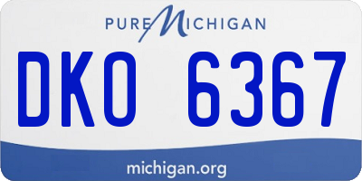 MI license plate DKO6367