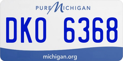 MI license plate DKO6368