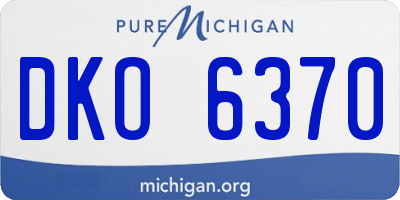 MI license plate DKO6370