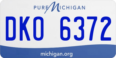 MI license plate DKO6372