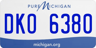 MI license plate DKO6380