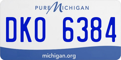 MI license plate DKO6384