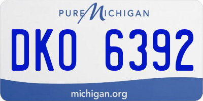 MI license plate DKO6392