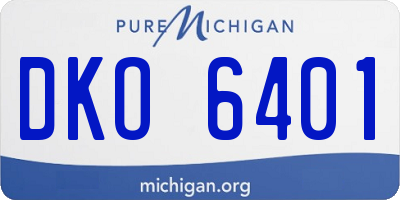 MI license plate DKO6401