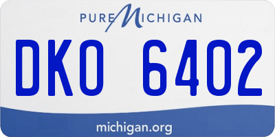 MI license plate DKO6402