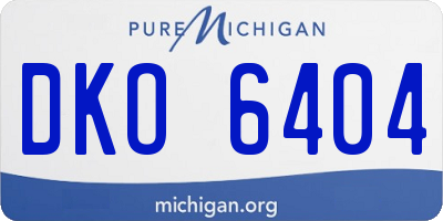 MI license plate DKO6404