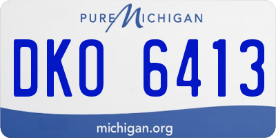 MI license plate DKO6413