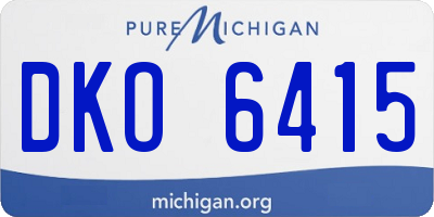 MI license plate DKO6415