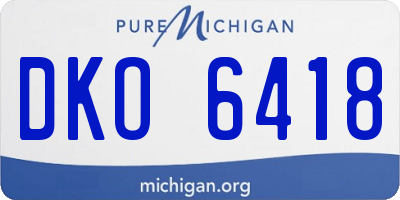 MI license plate DKO6418