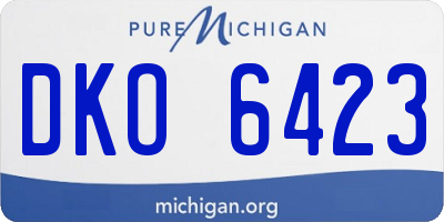 MI license plate DKO6423