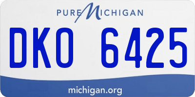 MI license plate DKO6425
