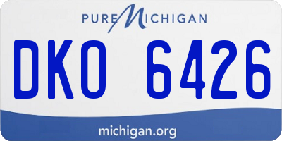 MI license plate DKO6426