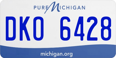 MI license plate DKO6428