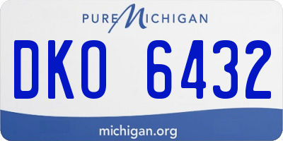 MI license plate DKO6432