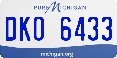 MI license plate DKO6433