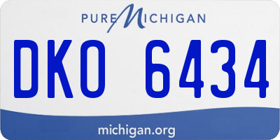 MI license plate DKO6434