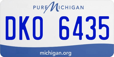 MI license plate DKO6435