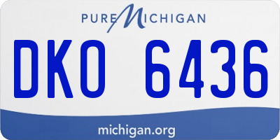 MI license plate DKO6436