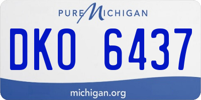 MI license plate DKO6437