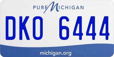 MI license plate DKO6444
