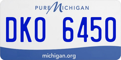 MI license plate DKO6450