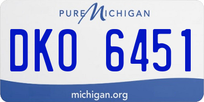 MI license plate DKO6451