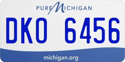 MI license plate DKO6456