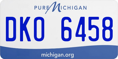 MI license plate DKO6458