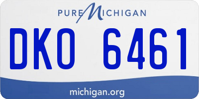 MI license plate DKO6461