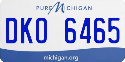MI license plate DKO6465