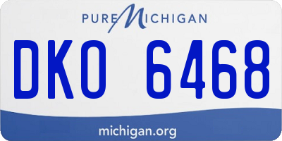 MI license plate DKO6468