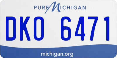MI license plate DKO6471