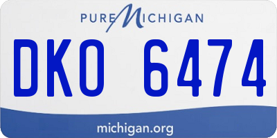 MI license plate DKO6474