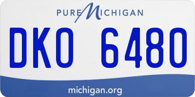 MI license plate DKO6480